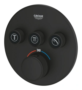 Внешняя часть термостата для душа GROHE Grohtherm SmartControl на 3 потребителя, фантомный черный (29508KF0)