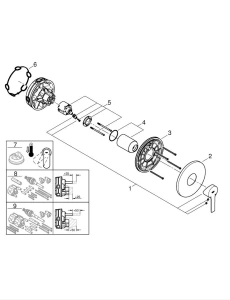 Внешняя часть смесителя для душа GROHE Lineare, темный графит матовый (24063AL1)