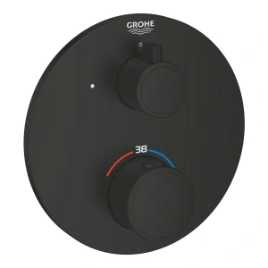 Внешняя часть термостата для душа GROHE Grohtherm с переключателем на 1 положение, матовый чёрный (1022122430)