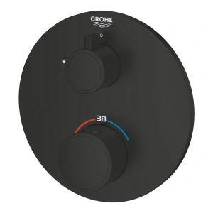 Внешняя часть термостата для душа GROHE Grohtherm с переключателем на 1 положение, матовый чёрный (1022122430)