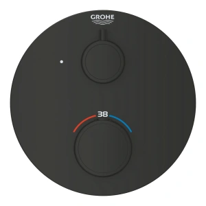 Внешняя часть термостата для душа GROHE Grohtherm с переключателем на 1 положение, матовый чёрный (1022122430)