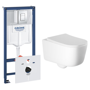Комплект инсталляции GROHE Rapid SL 38775001 с унитазом Aquatek ЛУГАНО AQ2002-00 и сиденьем с микролифтом (NW0325)