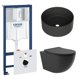 Комплект инсталляции GROHE Rapid SL NW0145/S с унитазом Aqueduto OVO OVO0140 и раковиной Aqueduto ESPIRAL D400 ESP0140 (NW0425)