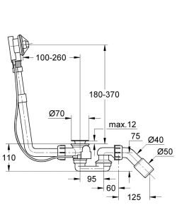 Сливной и переливной гарнитур GROHE Talento, встраиваемая часть, (28939000)