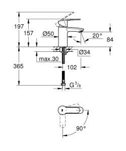 Смеситель для раковины GROHE Eurostyle Cosmopolitan, S-size, хром (2337320E)