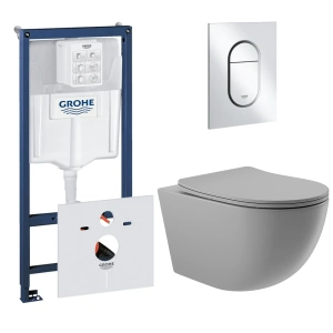 Комплект инсталляции GROHE Rapid SL 3 в 1 (NW0145/S) с унитазом Aqueduto OVO OVOT2130 и сиденьем с микролифтом (NW0561)