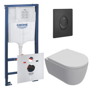 Комплект инсталляции GROHE Rapid SL 1000044 с унитазом AQUAme AQM2013PRO и сиденьем с микролифтом (NW0682)