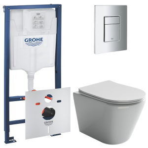 Комплект инсталляции GROHE Rapid SL 4 в 1 с унитазом Ореол CN1804 и звукоизоляционным комплектом (NW0834)