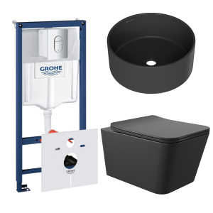 Комплект инсталляции GROHE Rapid SL NW0145/S с унитазом Aqueduto MACIO MACT2140 и раковиной Aqueduto ESPIRAL D400 ESP0140 (NW0609)