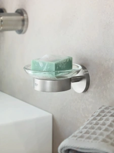 Мыльница GROHE Essentials с держателем, суперсталь (40444DC1)
