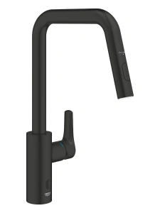 Смеситель для мойки GROHE Eurosmart инфокрасный, с выдвижной лейкой, матовый черный (1012352430)