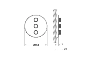 Внешняя часть переключателя потоков GROHE Grohtherm SmartControl, холодный рассвет глянец (29122GL0)