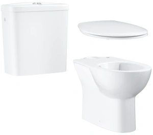 Унитаз напольный GROHE Bau Ceramic с бачком и сиденьем c микролифтом, альпин-белый (NW0079)