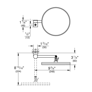 Косметическое зеркало GROHE Selection, темный графит матовый (41077AL0)