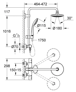 Душевая система GROHE Euphoria System 180 с термостатом для душа, хром (27296001)