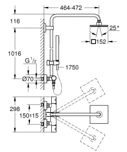 Душевая система GROHE Euphoria System 150 с термостатом для душа, хром (27932000)