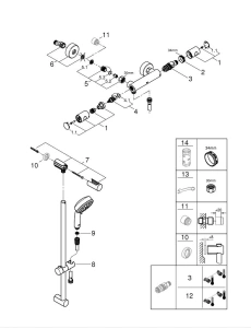 Термостат для душа GROHE Grohtherm 800 Cosmopolitan с душевым гарнитуром, хром (34769000)