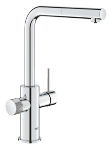 Смеситель для кухонной мойки GROHE Blue Pure Minta c вытяжным изливом, функцией фильтрации, без фильтра в комплекте, хром (30590000)
