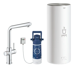 Комплект для кухни GROHE Red Duo с L-образным смесителем, бойлером L-Size и фильтром, хром (30325001)