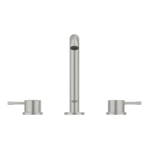 Смеситель для раковины GROHE Essence на 3 отверстия с донным клапаном, M-size, суперсталь (20296DC1)