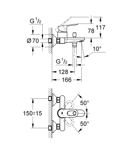 Готовый комплект для ванной комнаты GROHE BauLoop, хром (NB0055)