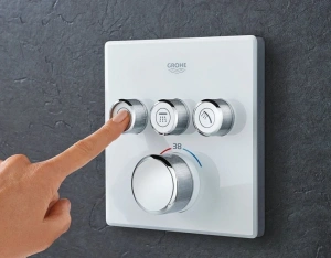Внешняя часть термостата для душа GROHE Grohtherm SmartControl на 3 потребителя, белая луна (29157LS0)