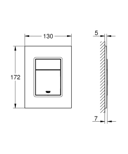 Панель смыва для унитаза GROHE Skate Cosmopolitan S, 3 режима, никель матовый (37535EN0)