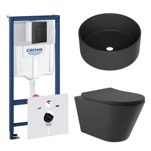 Комплект инсталляции GROHE Solido 38811KF0 с унитазом Aqueduto CONE CON0140 и раковиной Aqueduto ESPIRAL D400 ESP0140 (NW0431)