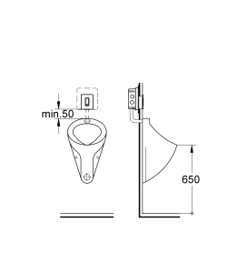 Панель смыва для писсуара GROHE Skate Cosmopolitan, 1 режим, матовый титан (38846BS0)