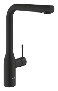 Смеситель для кухни GROHE Essence с вытяжным изливом 2jet, фантомный черный (30504KF0)