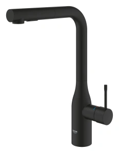 Смеситель для кухни GROHE Essence с вытяжным изливом 2jet, фантомный черный (30504KF0)