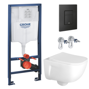 Комплект инсталляции GROHE Solido 38811KF0 с унитазом Aquatek ДИВА AQ2012-00 и сиденьем с микролифтом (NW0320)