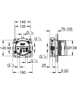 Готовый комплект для душа GROHE Grohtherm SmartControl (NSB0135)