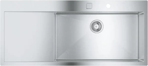 Мойка GROHE K1000 80-S 116/52 1.0 с корзинчатым вентилем, нержавеющая сталь (31582SD1)