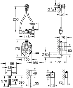 Сифон GROHE для писсуара с температурным датчиком, 6V (39367000)