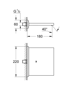 Излив для ванны и душа GROHE Allure Brilliant каскадный, хром (13319000)