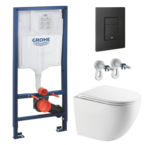 Комплект инсталляции GROHE Solido 38811KF0 с унитазом AQUAme AQM2014PRO и сиденьем с микролифтом, смыв Invisible (NW0305)