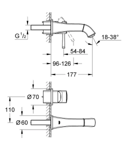 Внешняя часть смесителя для раковины GROHE Grandera, S-Size, хром (19929000)
