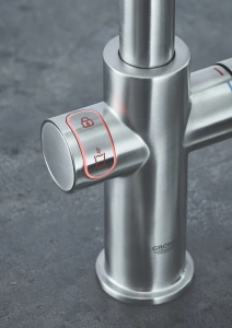 Комплект для кухни GROHE Red Duo с L-образным смесителем, бойлером M-Size и фильтром, суперсталь (30327DC1)