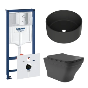 Комплект инсталляции GROHE Rapid SL NW0145/S с унитазом Aqueduto ESTETA EST0140 и раковиной Aqueduto ESPIRAL D400 ESP0140 (NW0413)