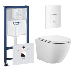 Комплект инсталляции GROHE 38772SH0 с унитазом Aquatek ЕВРОПА и сиденьем с микролифтом (NW0158)