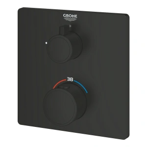 Внешняя часть термостата для душа GROHE Grohtherm с переключателем на 1 положение, матовый чёрный (1022152430)