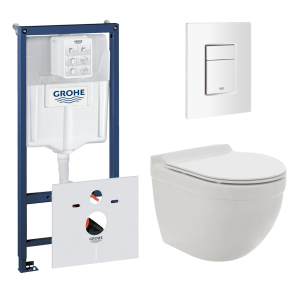 Комплект инсталляции GROHE 38772SH0 с унитазом AQUAme AQM2006 и сиденьем с микролифтом (NW0180)