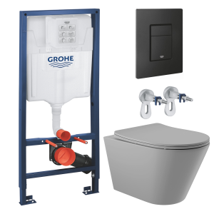 Комплект инсталляции GROHE Solido 38811KF0 с унитазом Aqueduto CONE CON0130 и сиденьем с микролифтом (NW0226)