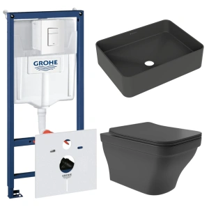 Комплект инсталляции GROHE Rapid SL 38772SH0 с унитазом Aqueduto ESTETA EST0140 и раковиной Aqueduto ESPIRAL ESP0440 (NW0492)