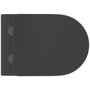 Унитаз подвесной Aqueduto OVO Plus 520*365 безободковый, сиденье с микролифтом, черный матовый (OVOT0240)