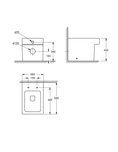 Унитаз GROHE Cube Ceramic напольный приставной, с покрытием PureGuard, альпин-белый (3948500H)