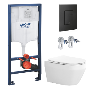 Комплект инсталляции GROHE Solido 38811KF0 с унитазом Aquatek ЛЕЯ AQ1199T-00 и сиденьем с микролифтом (NW0263)
