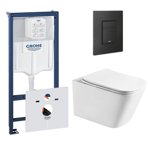 Комплект инсталляции GROHE Solido 38811KF0 с унитазом Aquatek ЛИБРА AQ1505T-00 и сиденьем с микролифтом (NW0344)