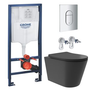 Комплект инсталляции GROHE Rapid SL NW0145/S с унитазом Aqueduto CONE Plus CONT0240 и сиденьем с микролифтом (NW0213)